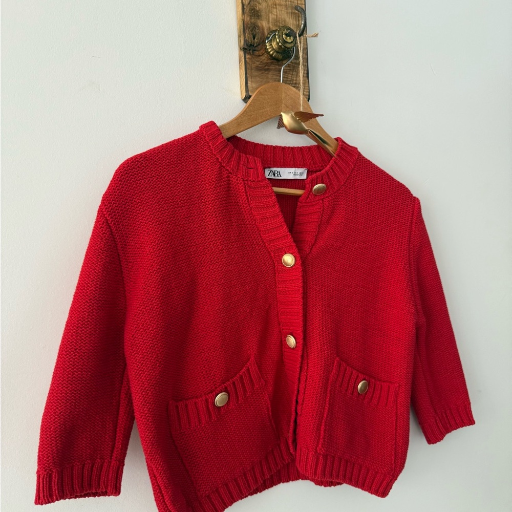Cardigan with Gold Buttons